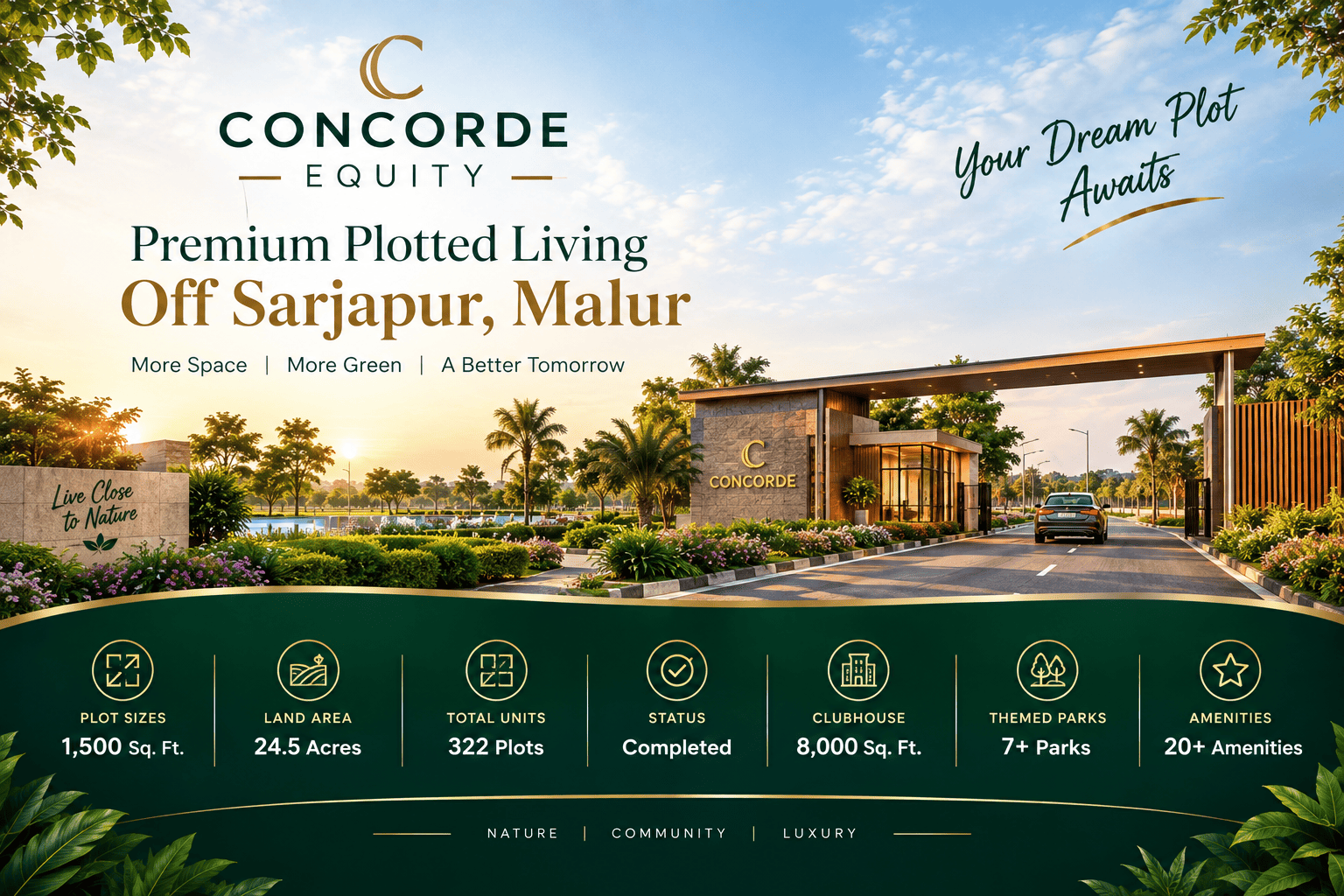 Concorde Equity - Premium Villa Plots at Malur, Off Sarjapur